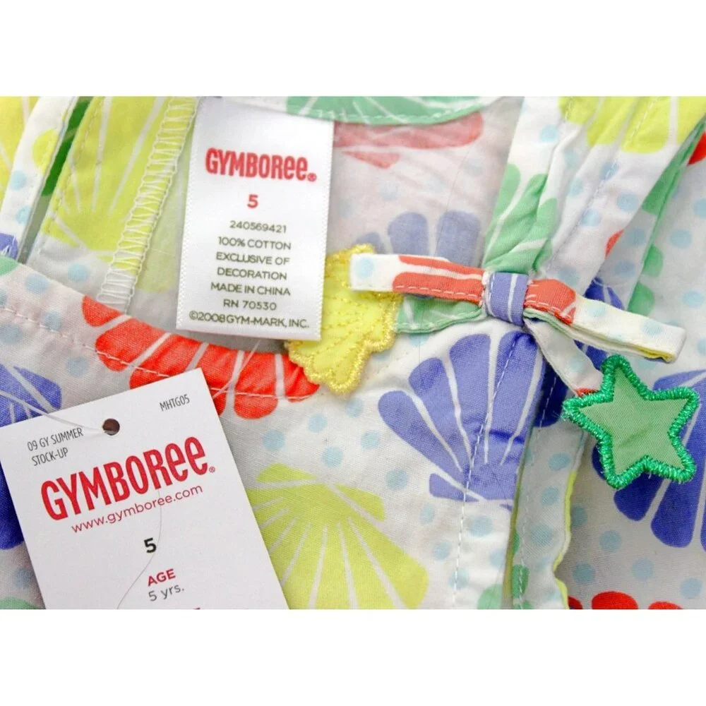 NWT 2009 Gymboree Mermaid Magic Ruffled Layer Tank Top Shirt sz 5 seashells Ocea